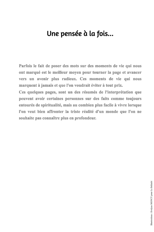 Premier livret autobiographique, Evelyne MONCY